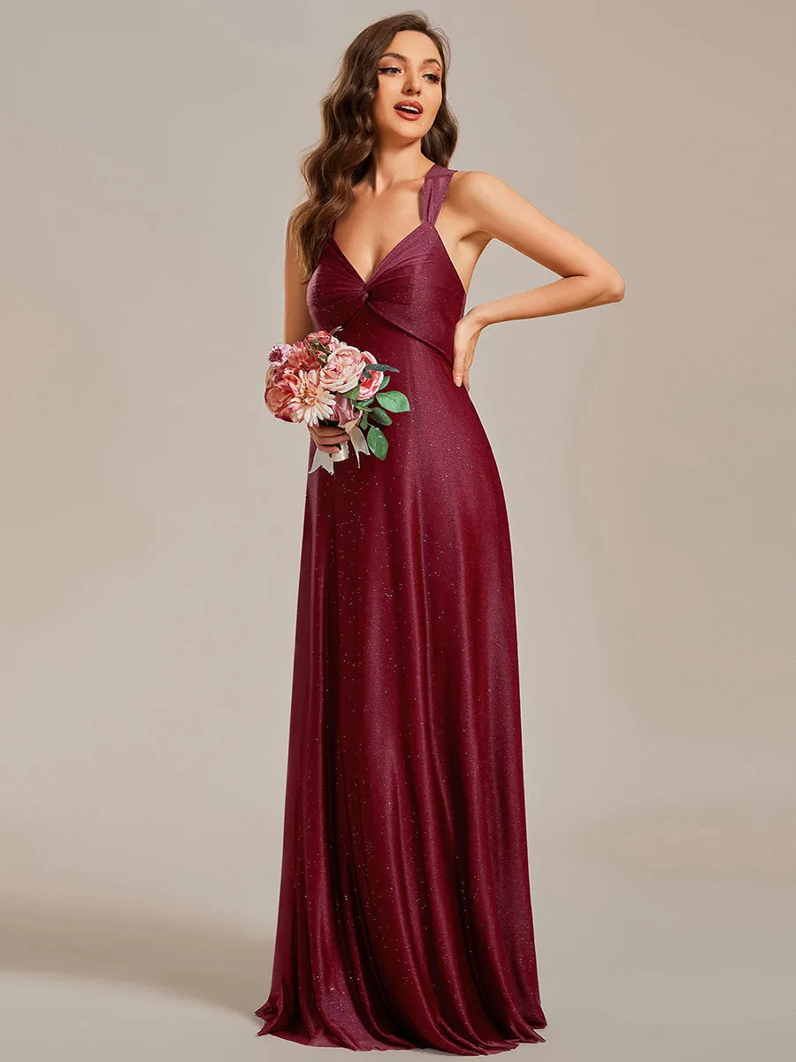 Sparkly Pleated Twist Wholesale Bridesmaid Dresses