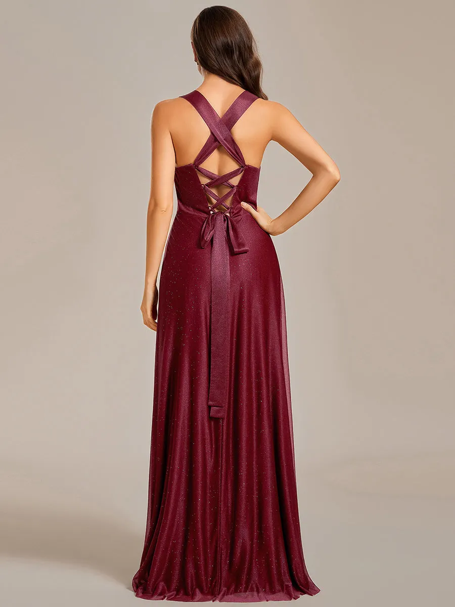 Sparkly Pleated Twist Wholesale Bridesmaid Dresses