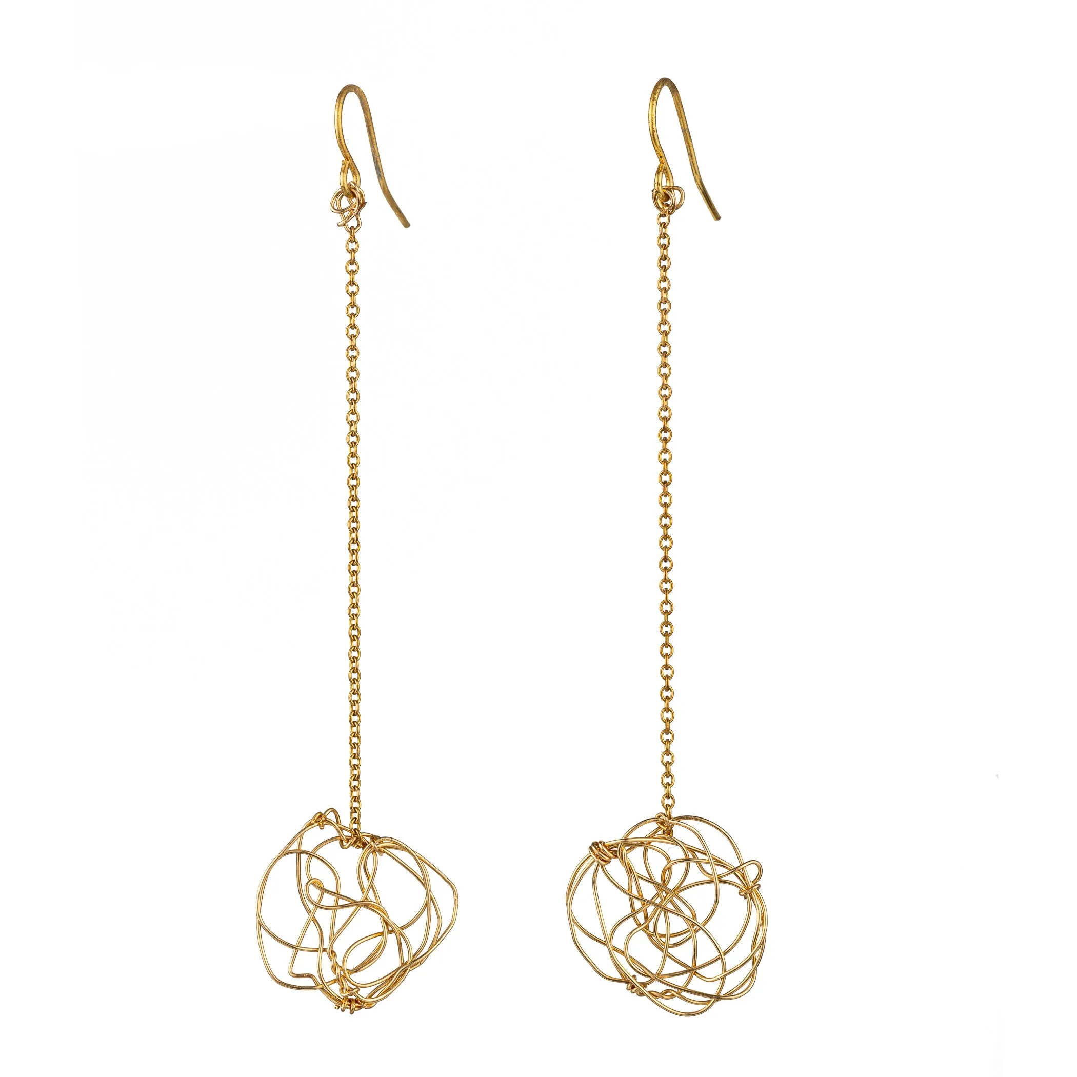 Spun Disc Chain Earrings