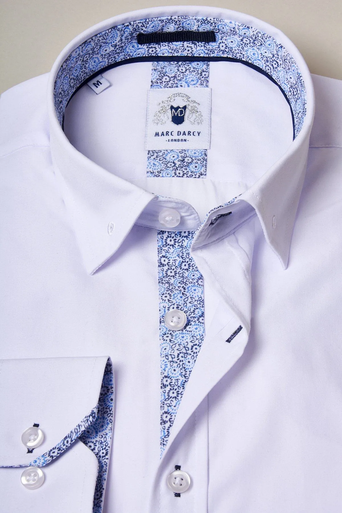 SUTTON - White Shirt With Collar Bar