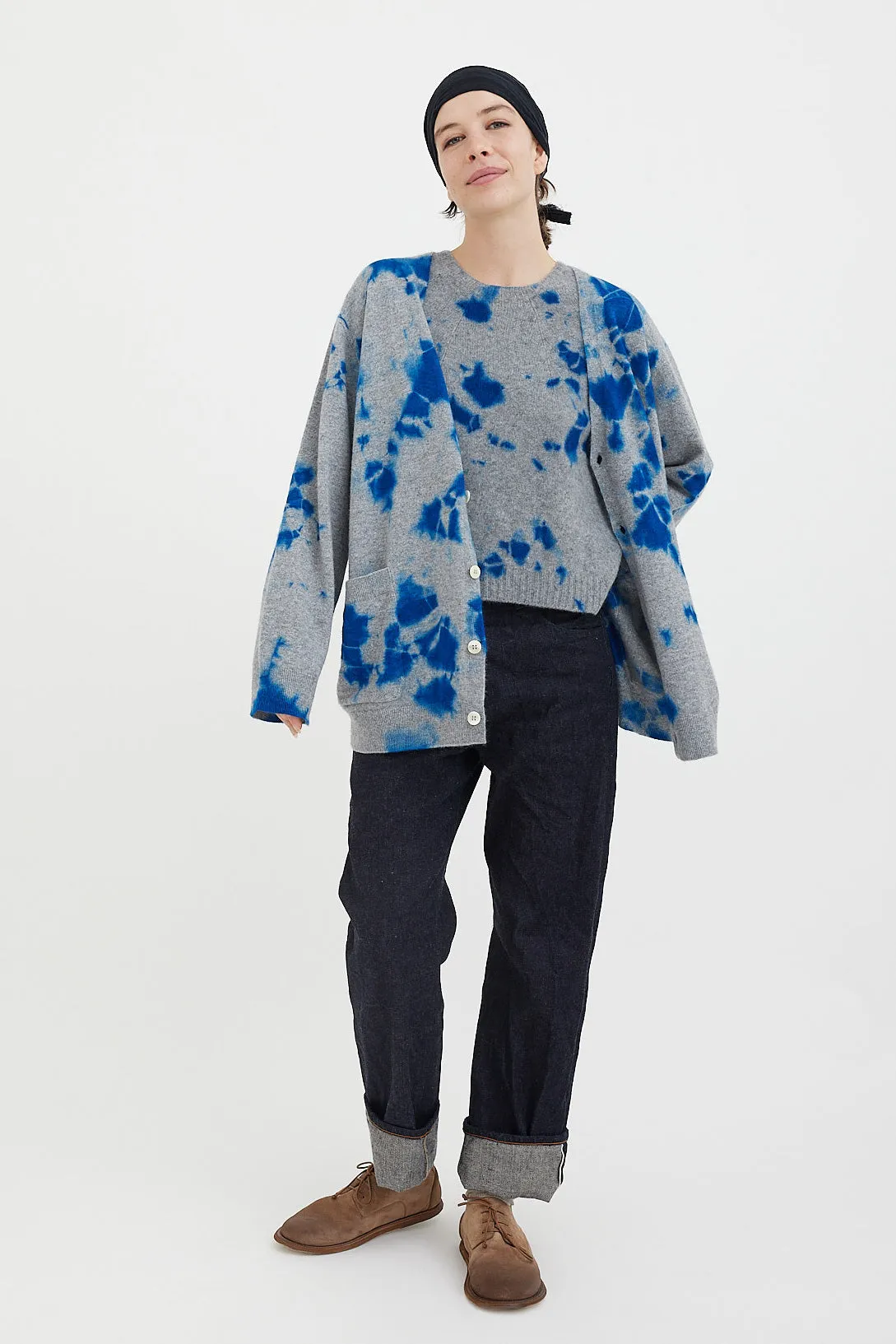 Suzusan - Shibori Cashmere Seamless Wide Cardigan