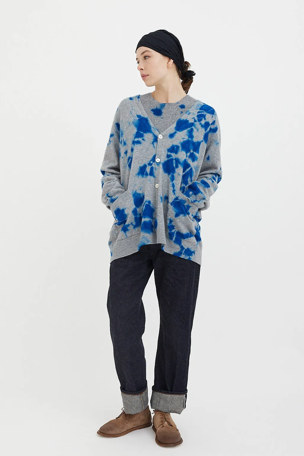 Suzusan - Shibori Cashmere Seamless Wide Cardigan