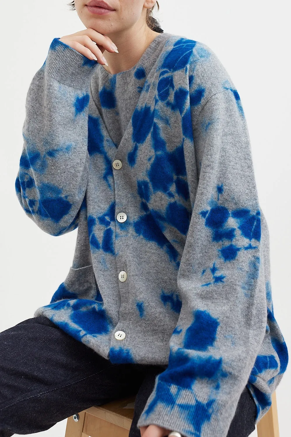 Suzusan - Shibori Cashmere Seamless Wide Cardigan