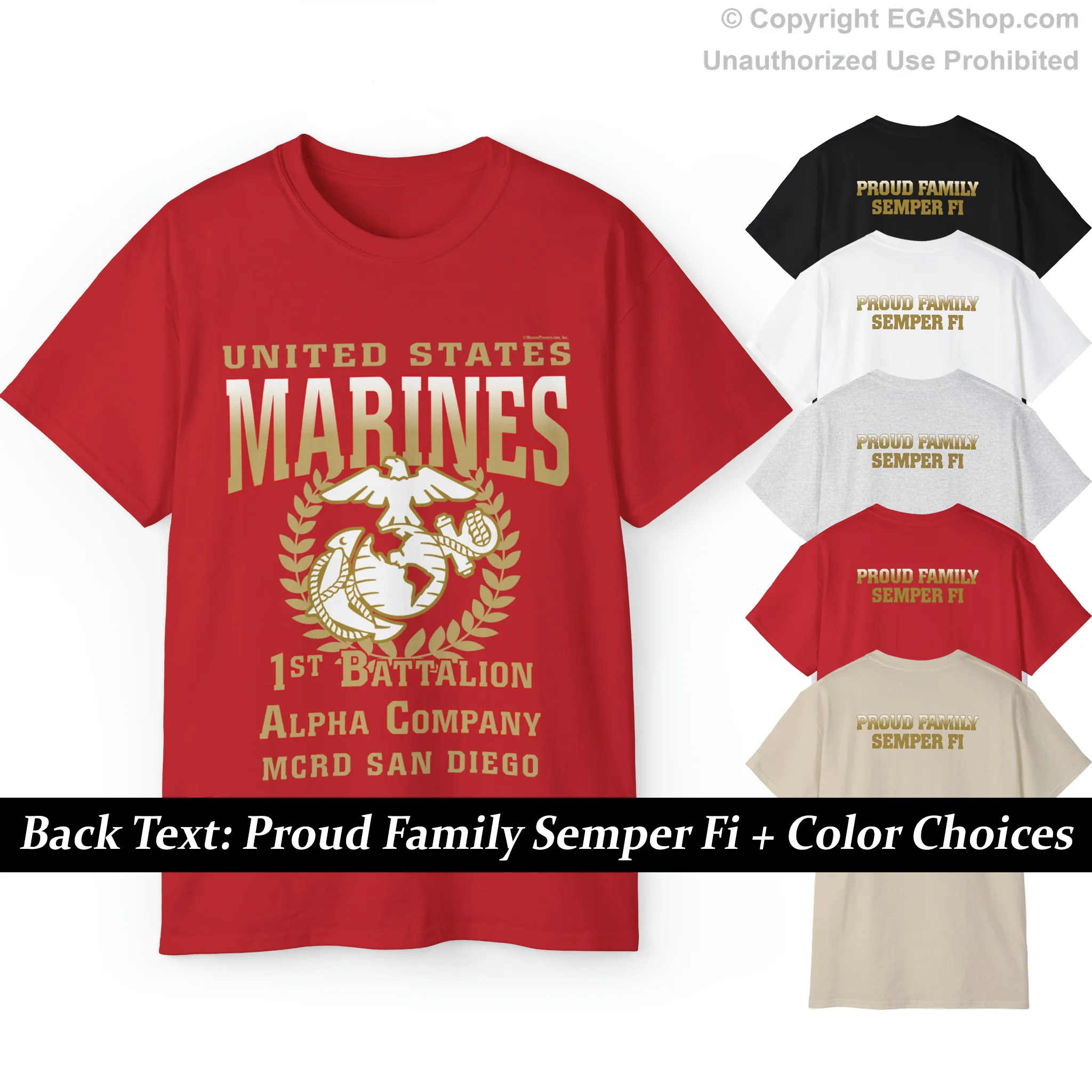 T-Shirt: Alpha Co. MCRD San Diego (EGA   Back Proud Family)