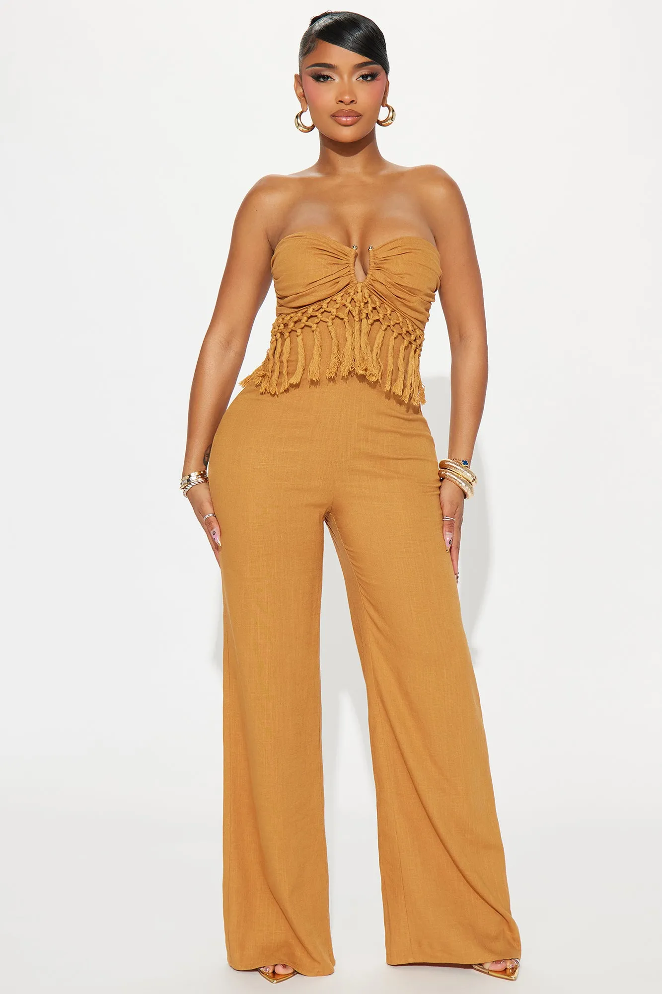 Take Me To Cabo Linen Jumpsuit - Mocha