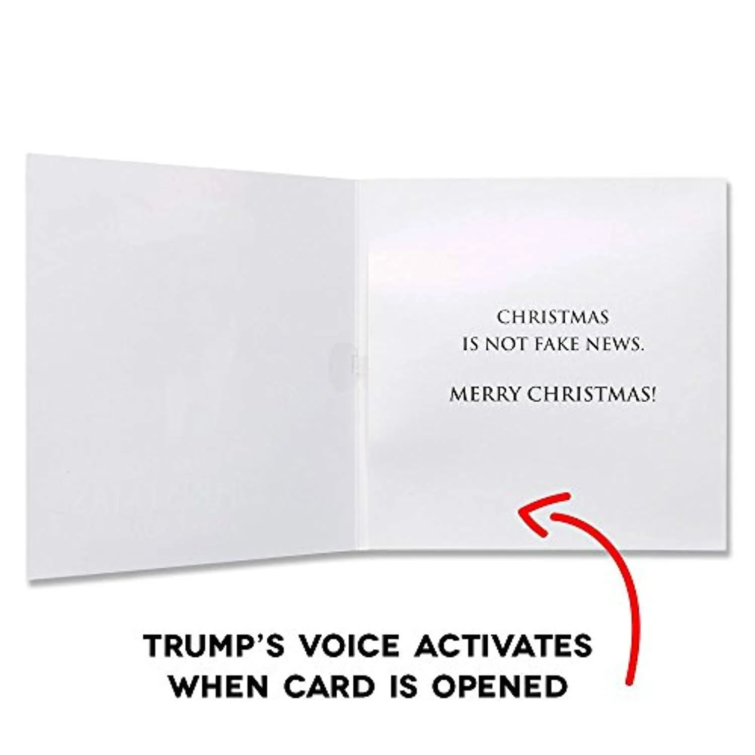 Talking Trump Christmas Card with Envelope - Wishes You A Merry Christmas In Donald Trump's REAL Voice