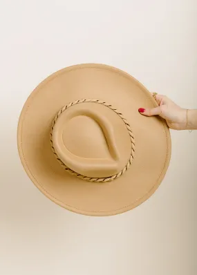 Tan Chain Link Fedora Hat