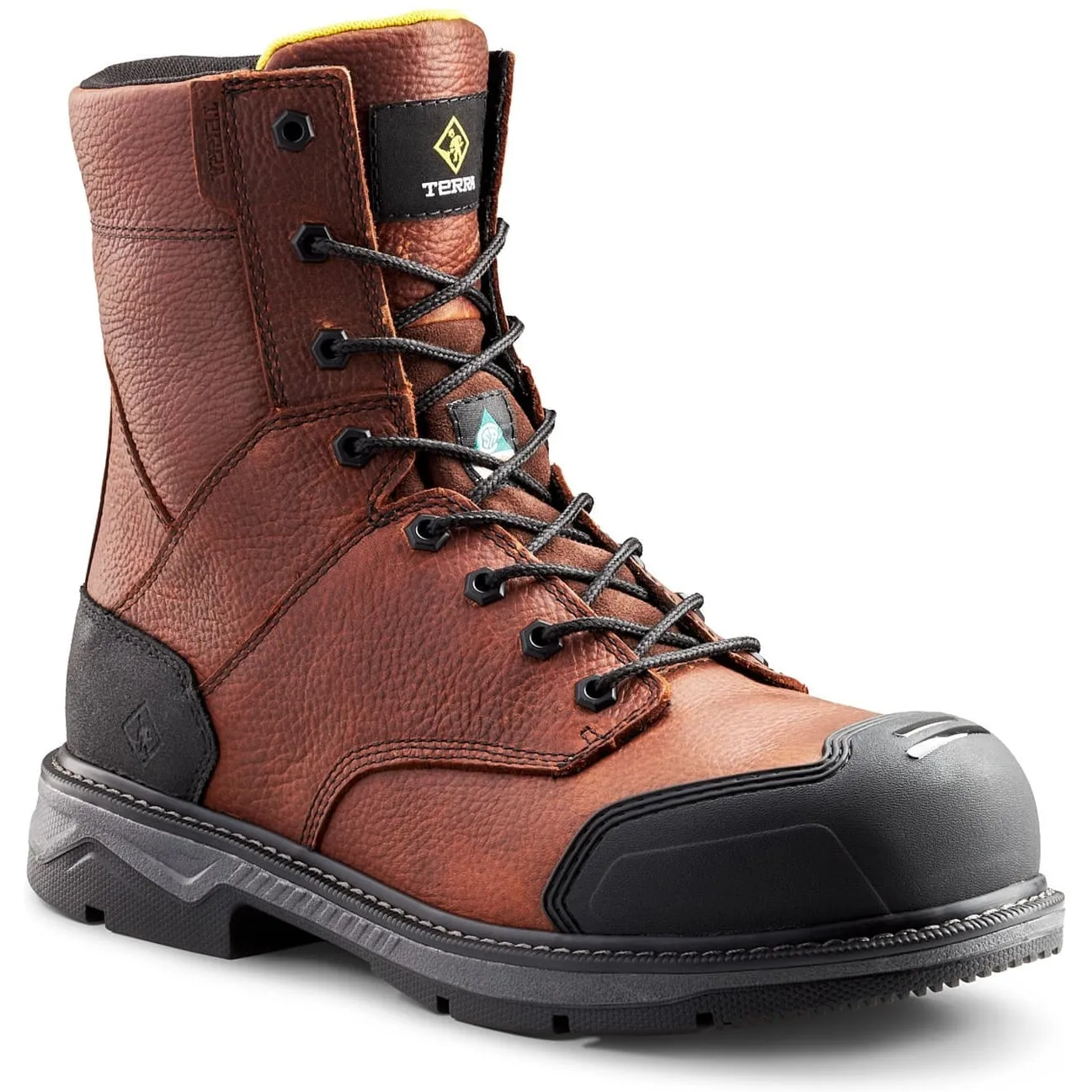 Terra Men's Patton 8 AT Waterproof Safety Work Boot -Brown- 4NS5BN