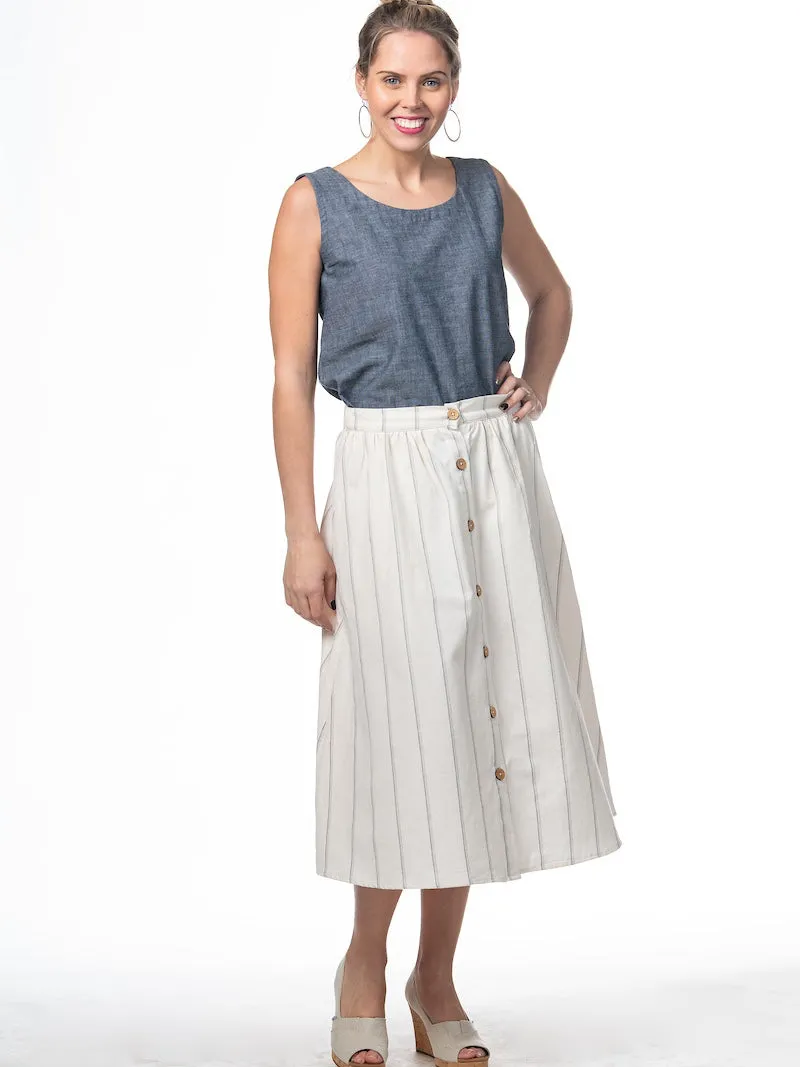 The Button Midi Skirt