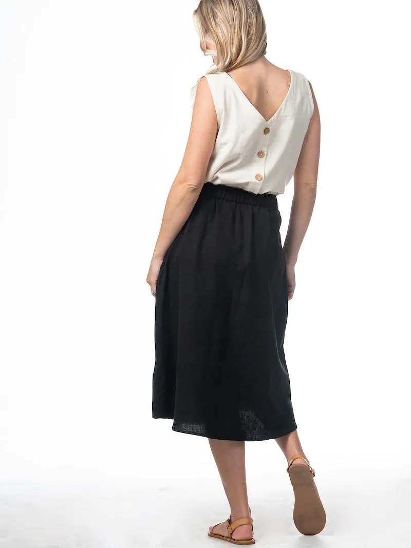 The Button Midi Skirt