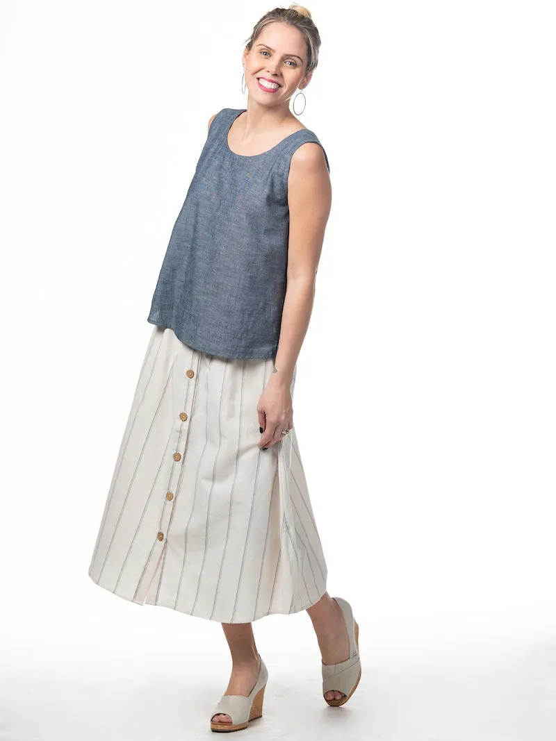 The Button Midi Skirt