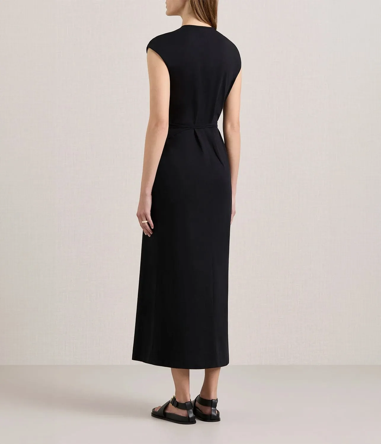 THE LEIGH JERSEY DRESS-  BLACK