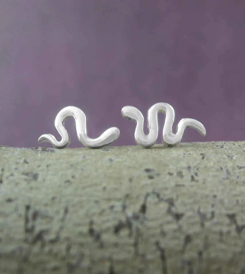 Tiny Slithering Snakes Stud Earrings