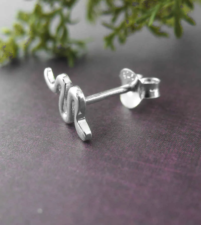 Tiny Slithering Snakes Stud Earrings