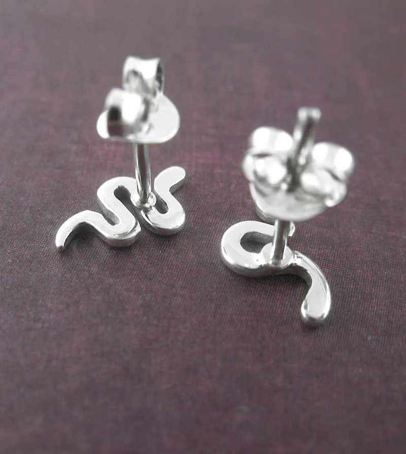 Tiny Slithering Snakes Stud Earrings