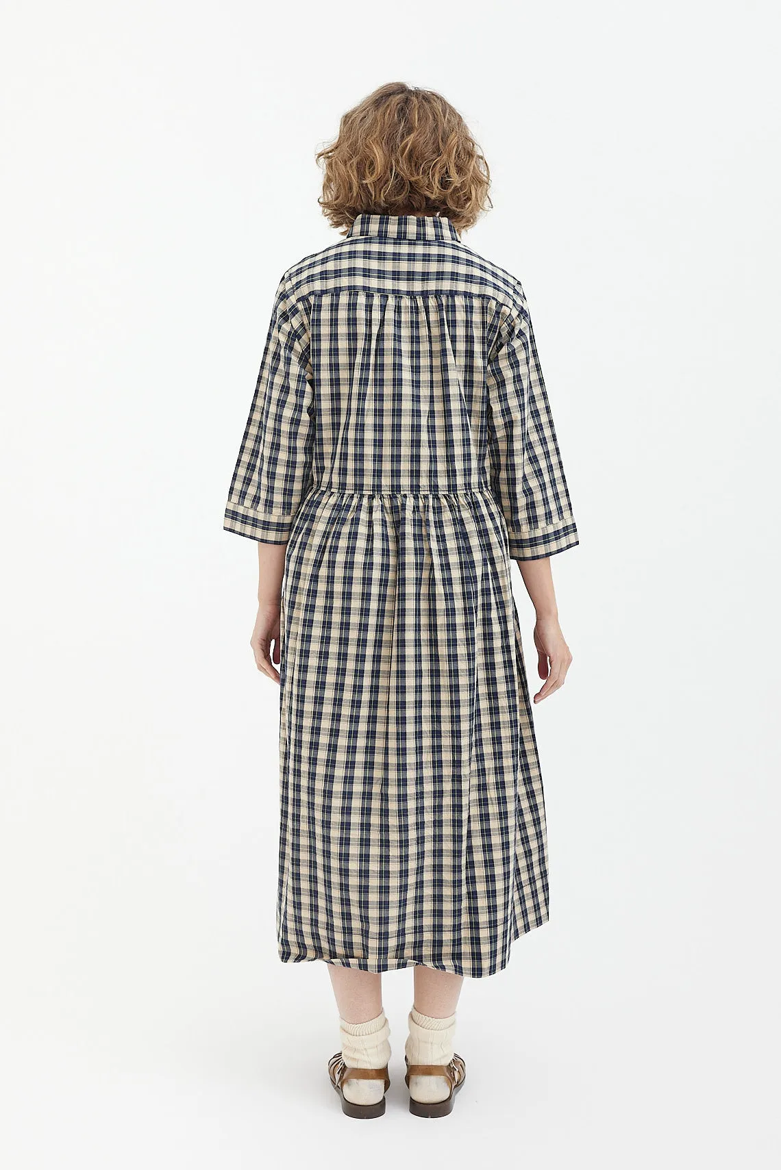 Toast - Check Organic Crinkle Poplin Shirt Dress