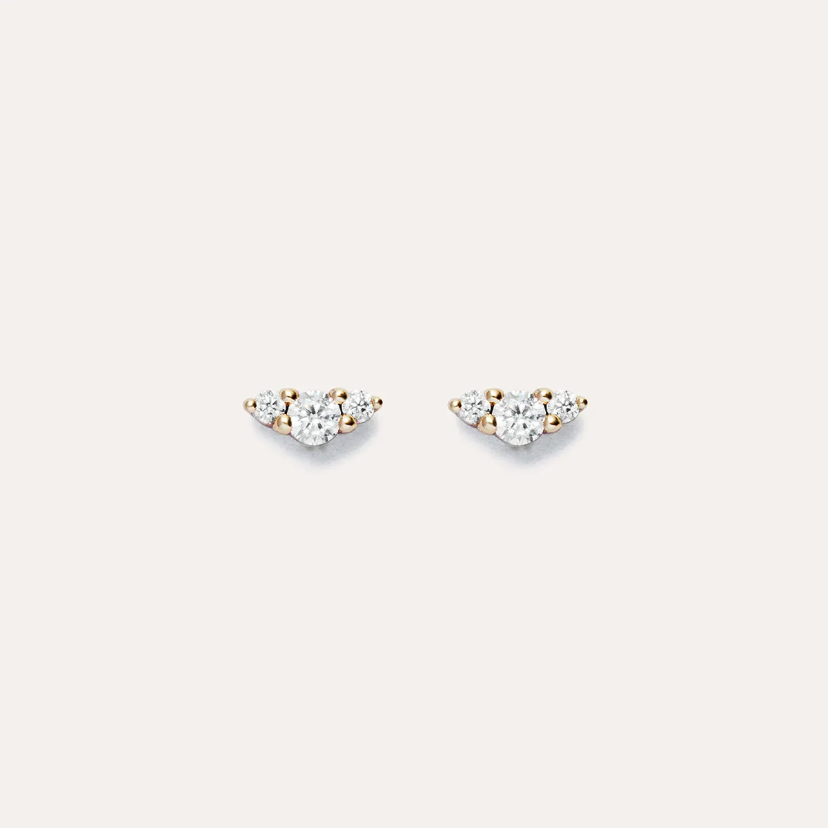 Trio Dark Spinel Stud Earrings in 14kt Gold Over Sterling Silver