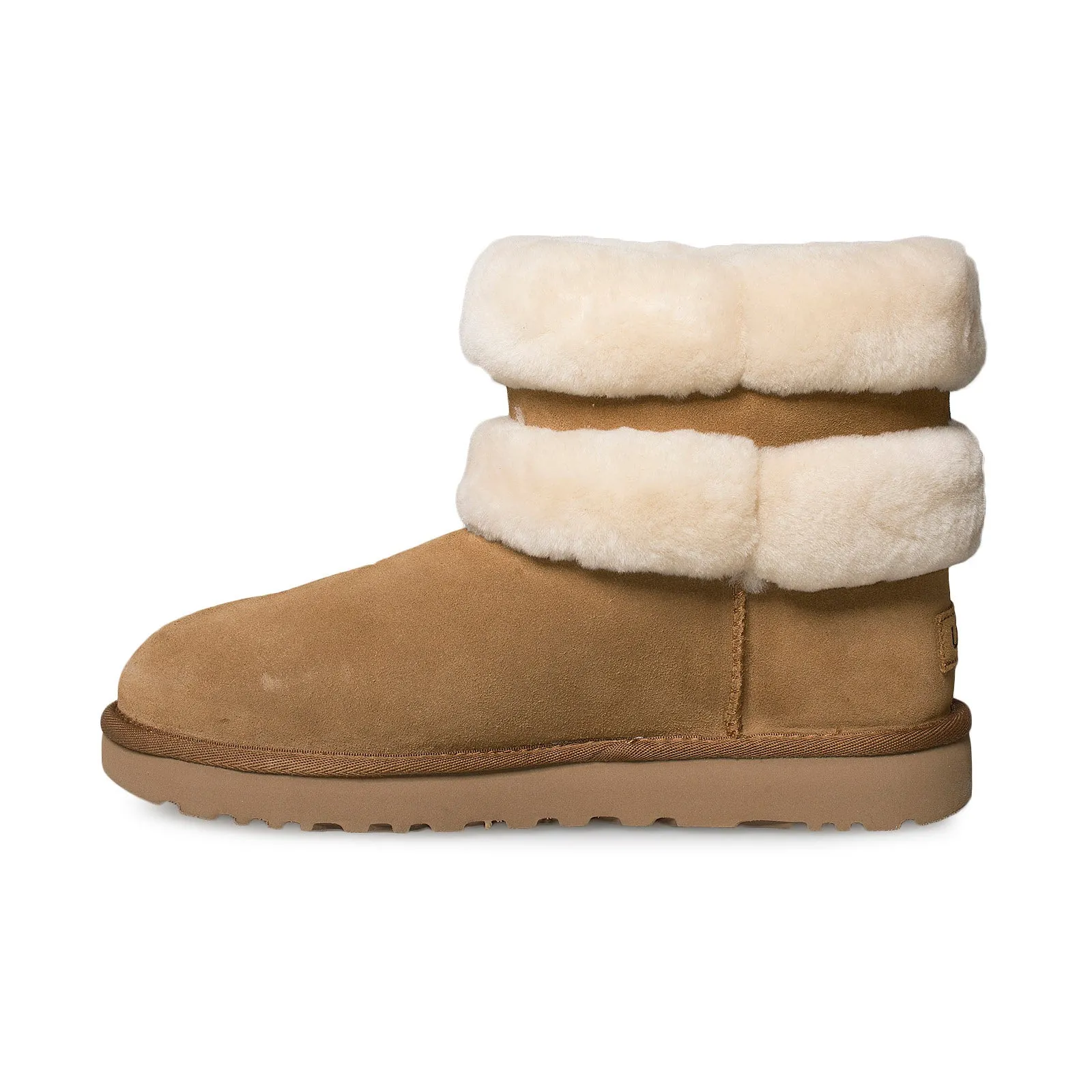 UGG Fluff Mini Belted Chestnut Natural Boots - Women's