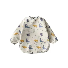 Waterproof Long Sleeve Baby Smock Bib in Roarsome Dino