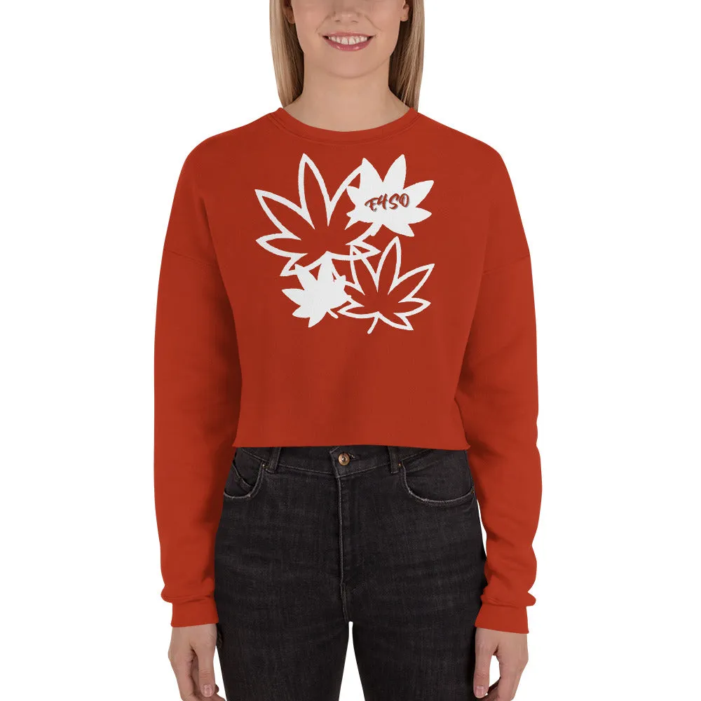 White Leaf E4SO Crop Sweatshirt