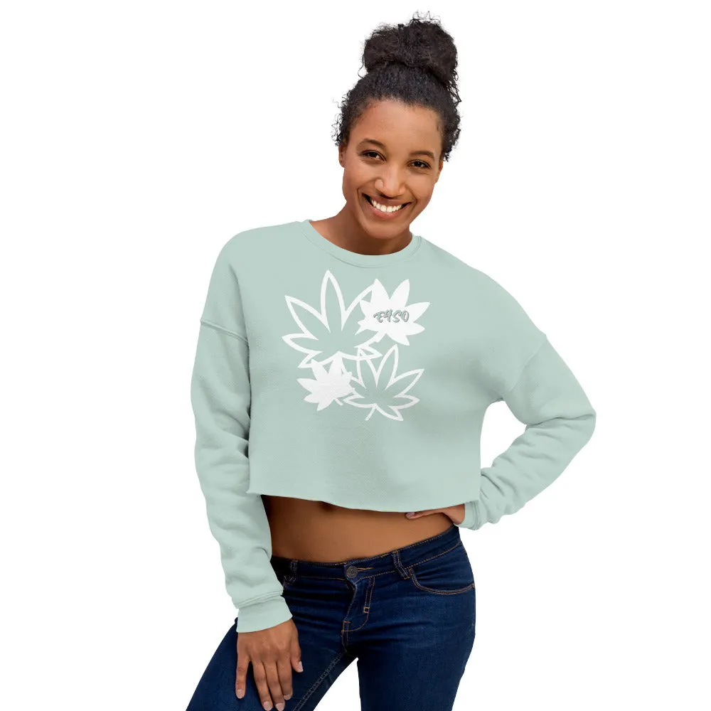 White Leaf E4SO Crop Sweatshirt