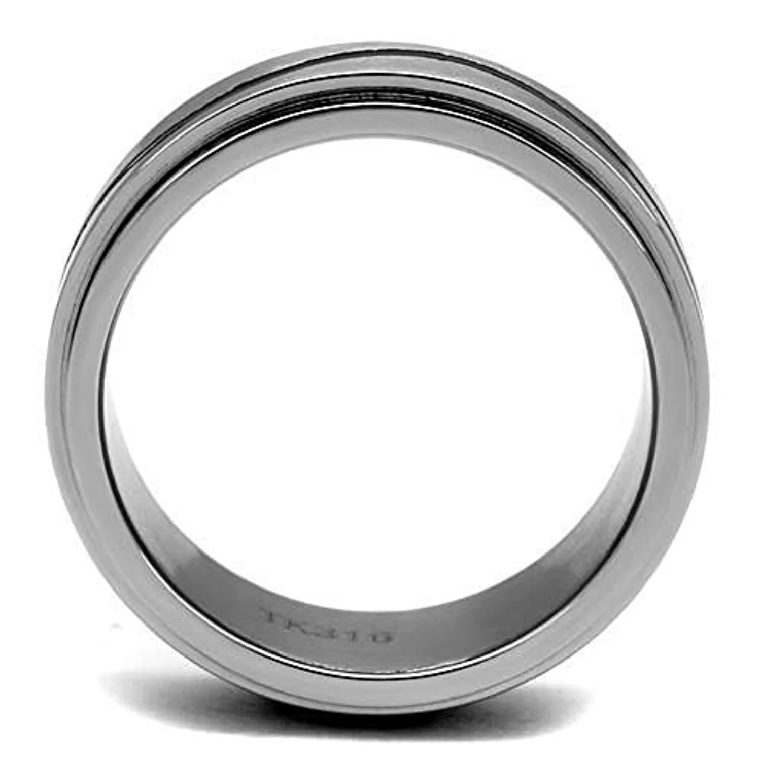 WildKlass Stainless Steel Ring High Polished Men Epoxy Jet