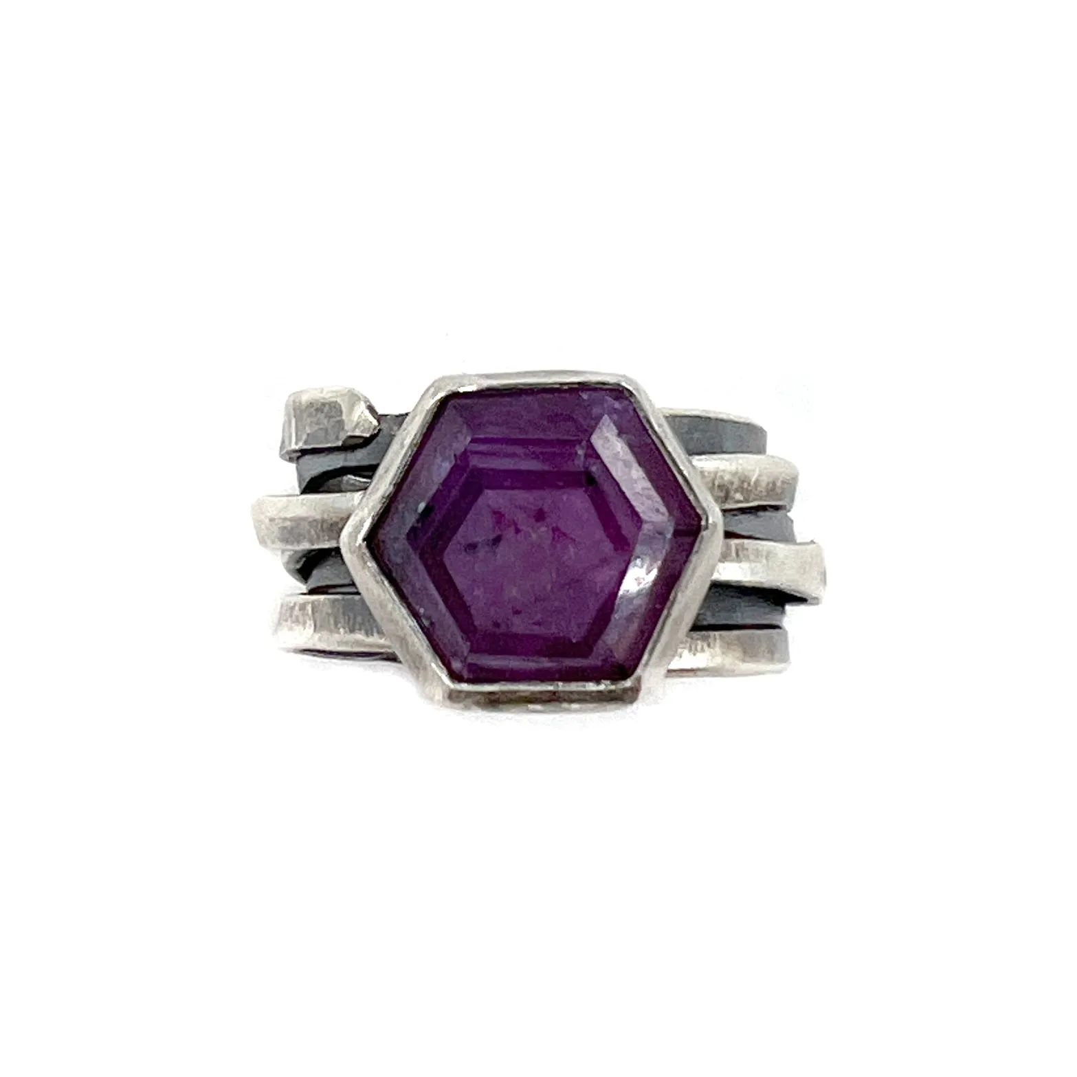 Wrap Ring, Hexagon Sapphire