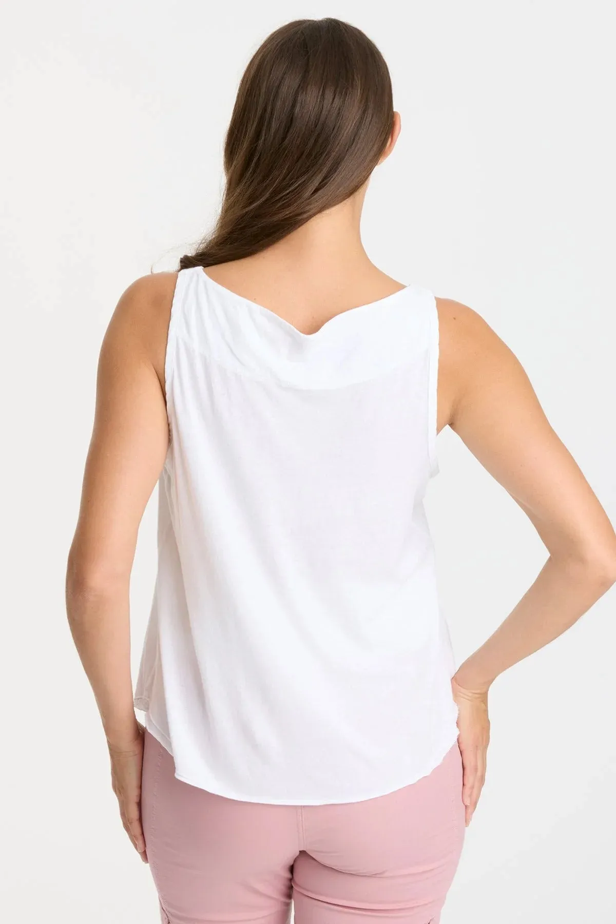 XCVI White Cotton Linen Therouxos V-Neck Tank Top