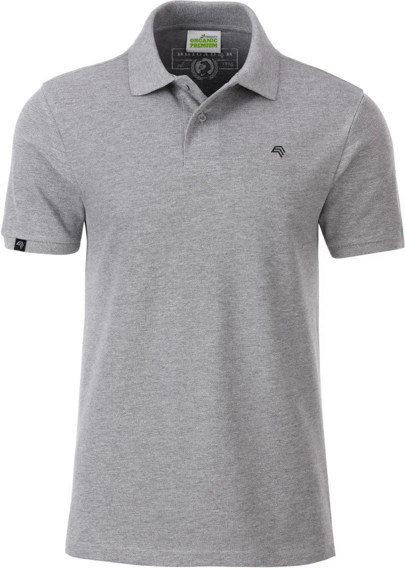 ― % ― JAN 8010 ― Men's Bio-Baumwolle Polo Shirt - Heather Grau Melange [M]